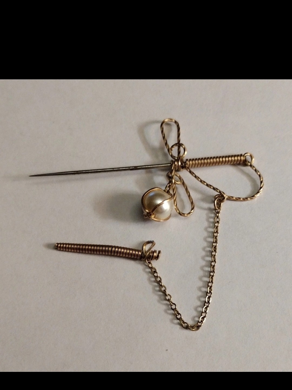 Antique Art Deco Sword Lapel Pin Gold Tone Removeable Sheath Toothpick Brooch